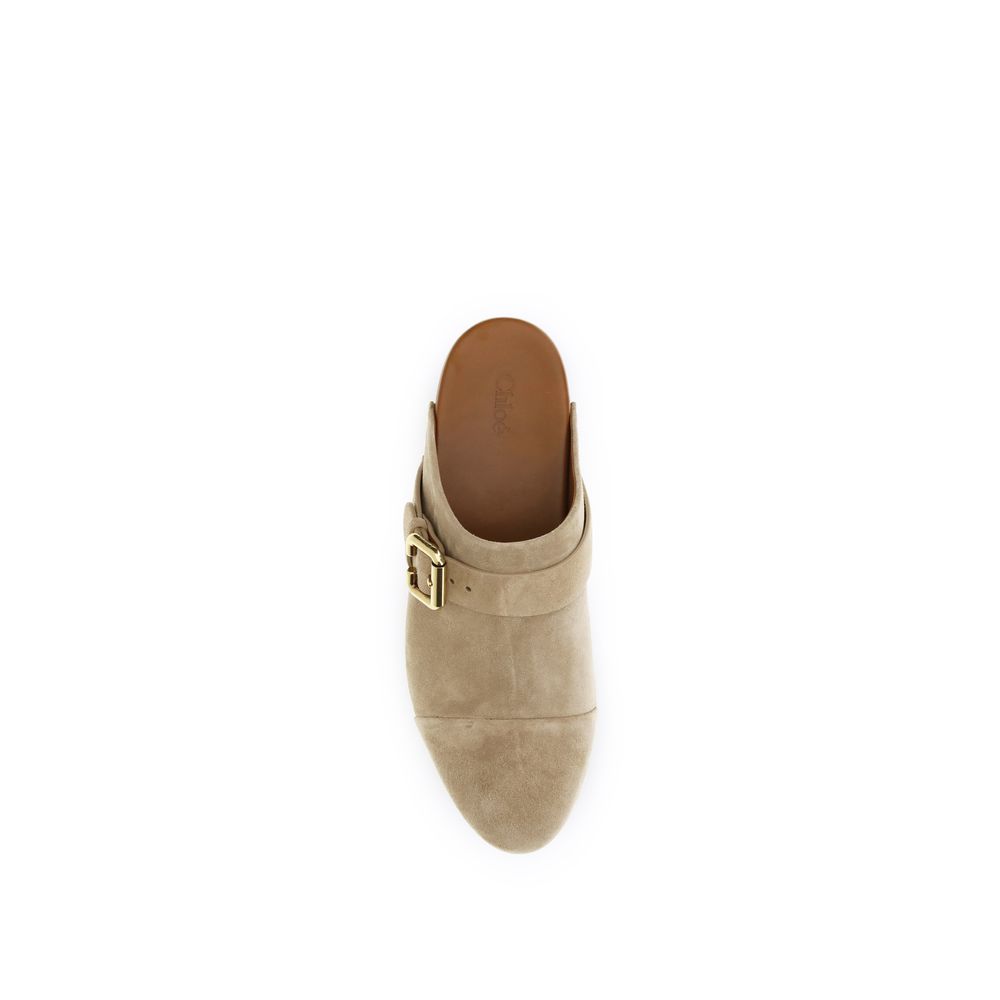 Chloé | Beige Calf Leather Bos Taurus Clogs