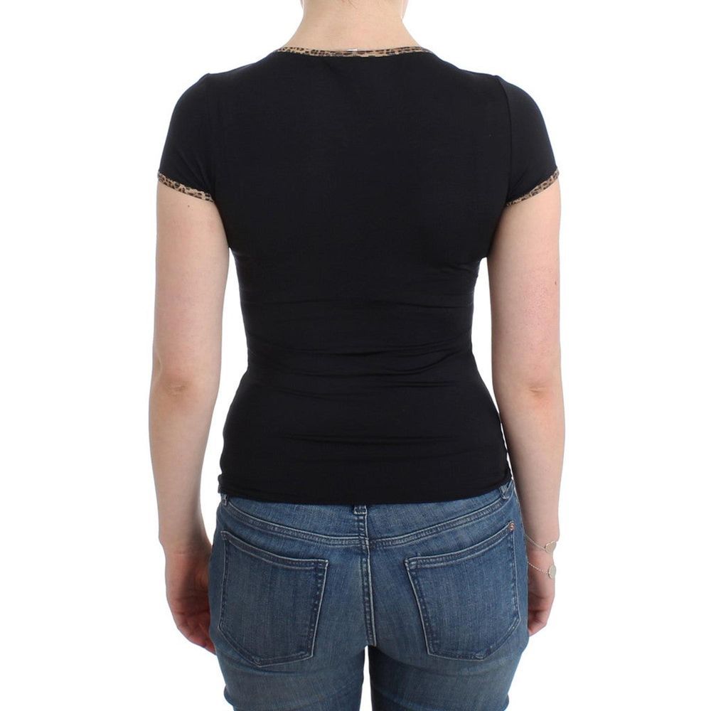 Roberto Cavalli | Black Elastane Top