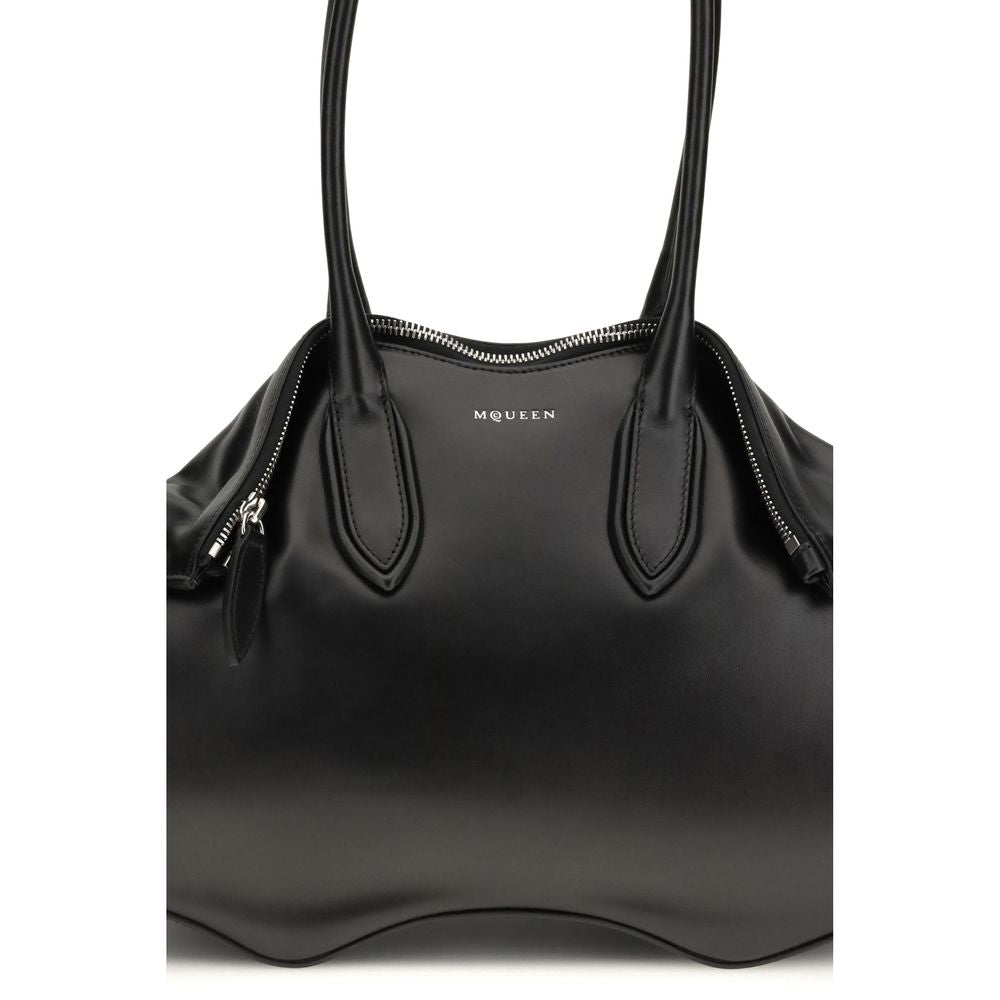 Alexander McQueen | Black Calf Leather Bos Taurus Shoulder Bag