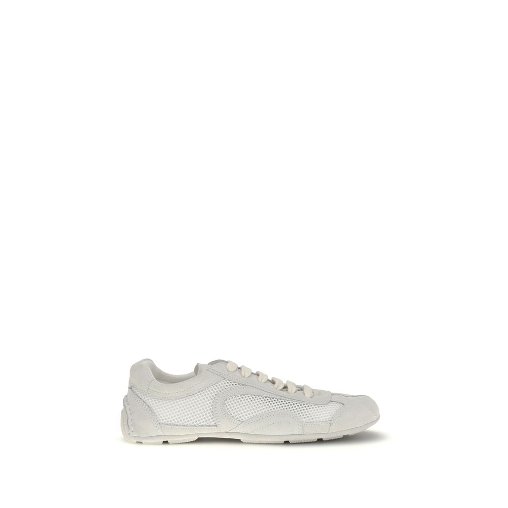 Prada | White Fabric Low Top Sneakers
