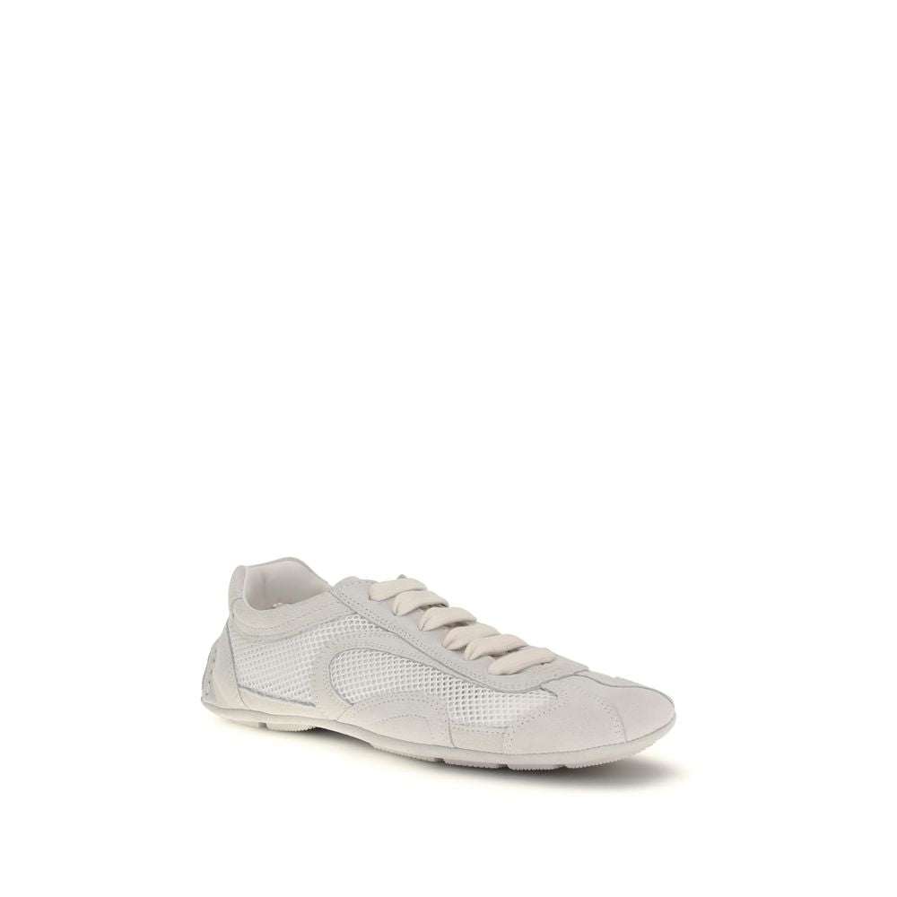 Prada | White Fabric Low Top Sneakers