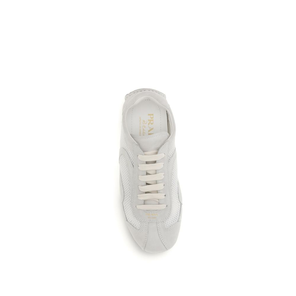Prada | White Fabric Low Top Sneakers