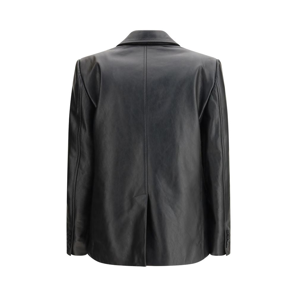 Balenciaga | Black Calf Leather Bos Taurus Leather Jacket