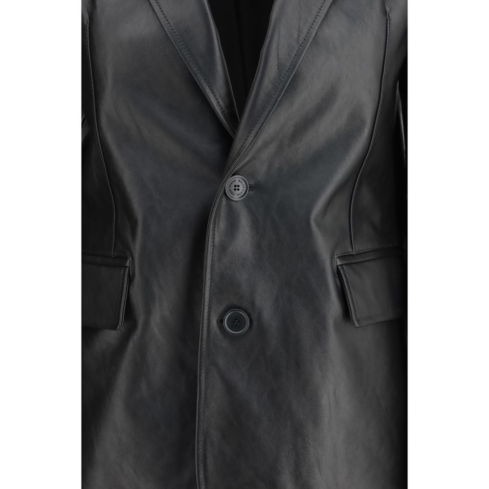 Balenciaga | Black Calf Leather Bos Taurus Leather Jacket