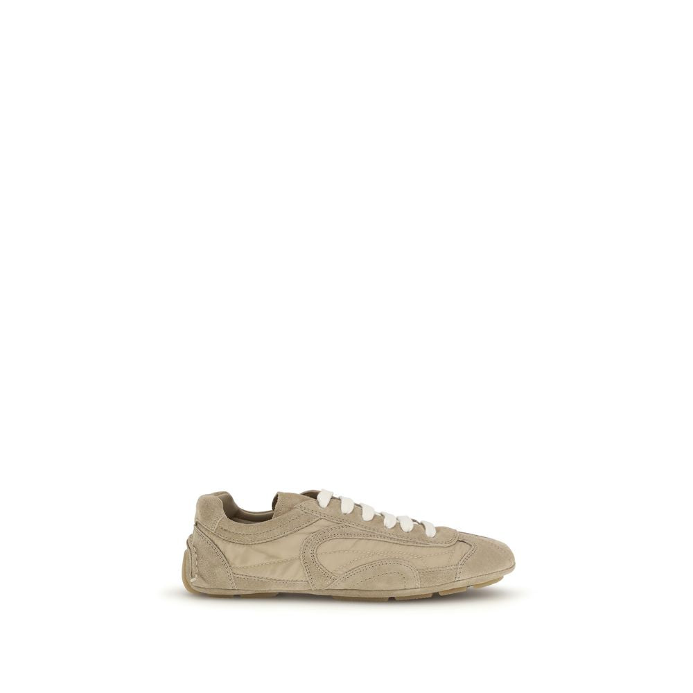 Prada | Beige Lamb Ovis Aries Athletic Sneakers