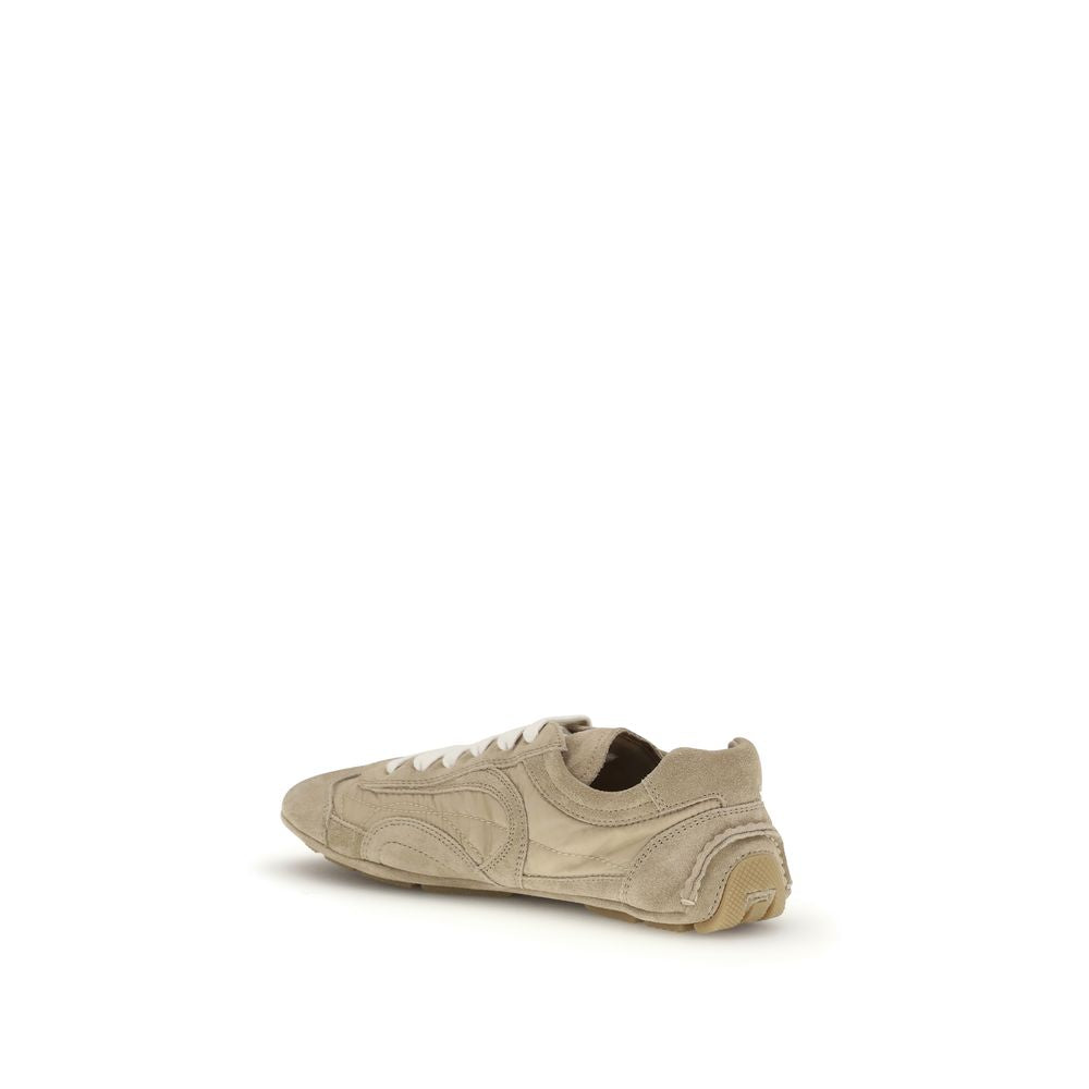 Prada | Beige Lamb Ovis Aries Athletic Sneakers