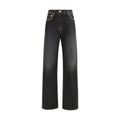 Versace | Black Cotton Straight-Leg Jeans