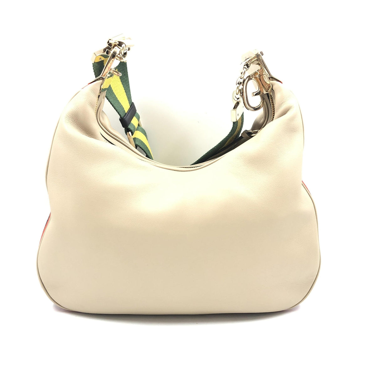 Gucci | Aria Calfskin Web Large Attache Shoulder Bag Beige