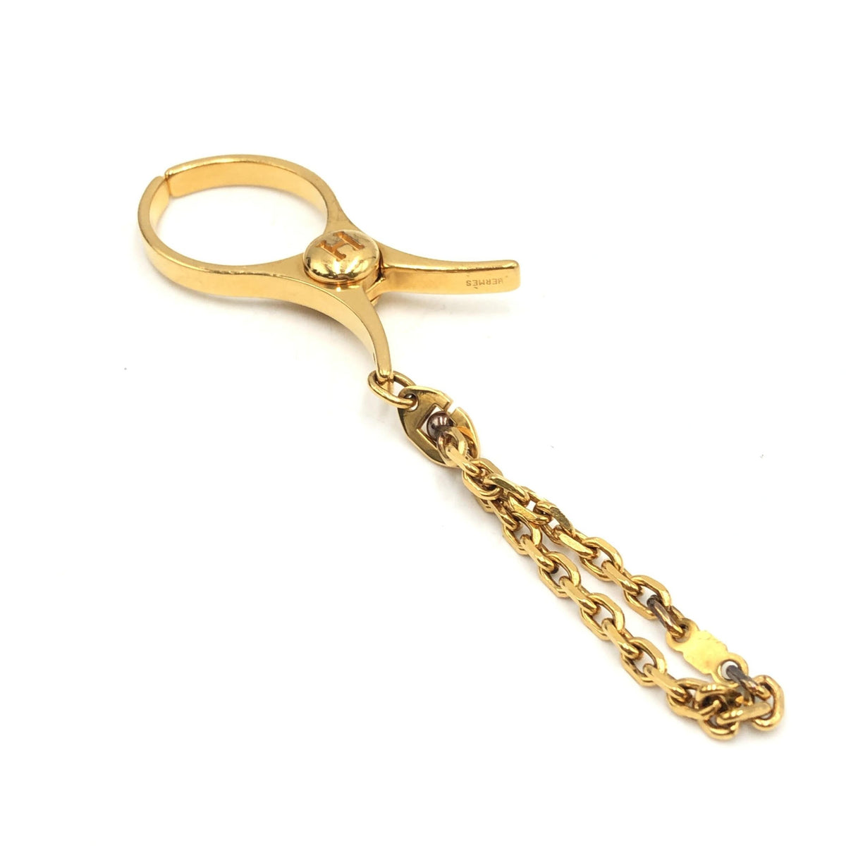 Hermès | Gold Metal Glove Holder Keychain