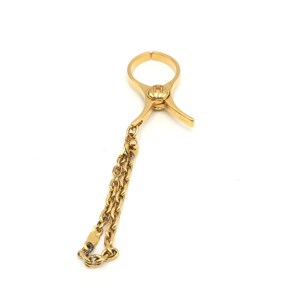 Hermès | Gold Metal Glove Holder Keychain