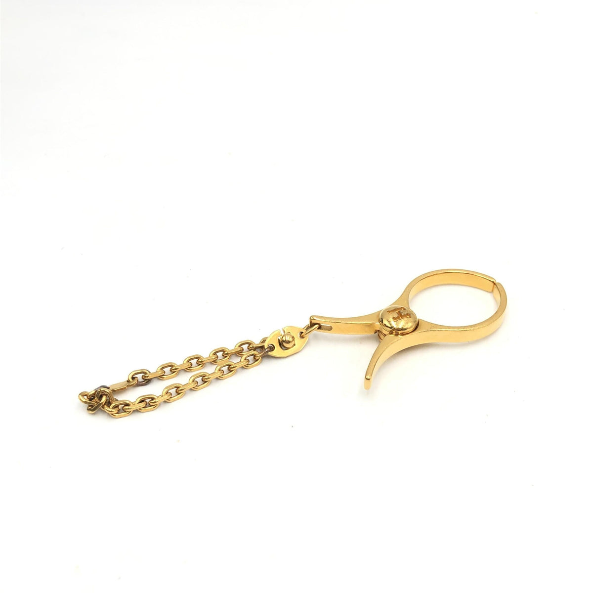 Hermès | Gold Metal Glove Holder Keychain