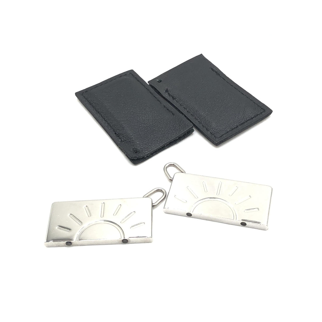 Hermès | Silver Tone Half Sun Pendant Set