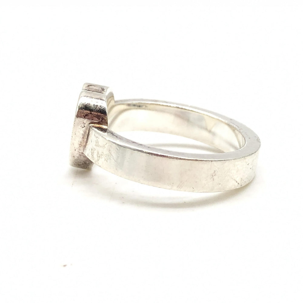 Gucci | Sterling Silver Heart Trademark Ring, US Size 5.5