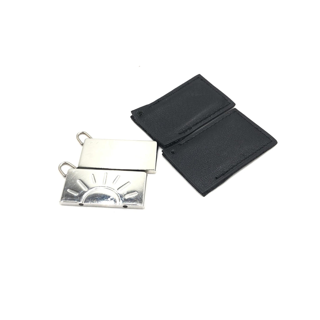 Hermès | Silver Tone Half Sun Pendant Set