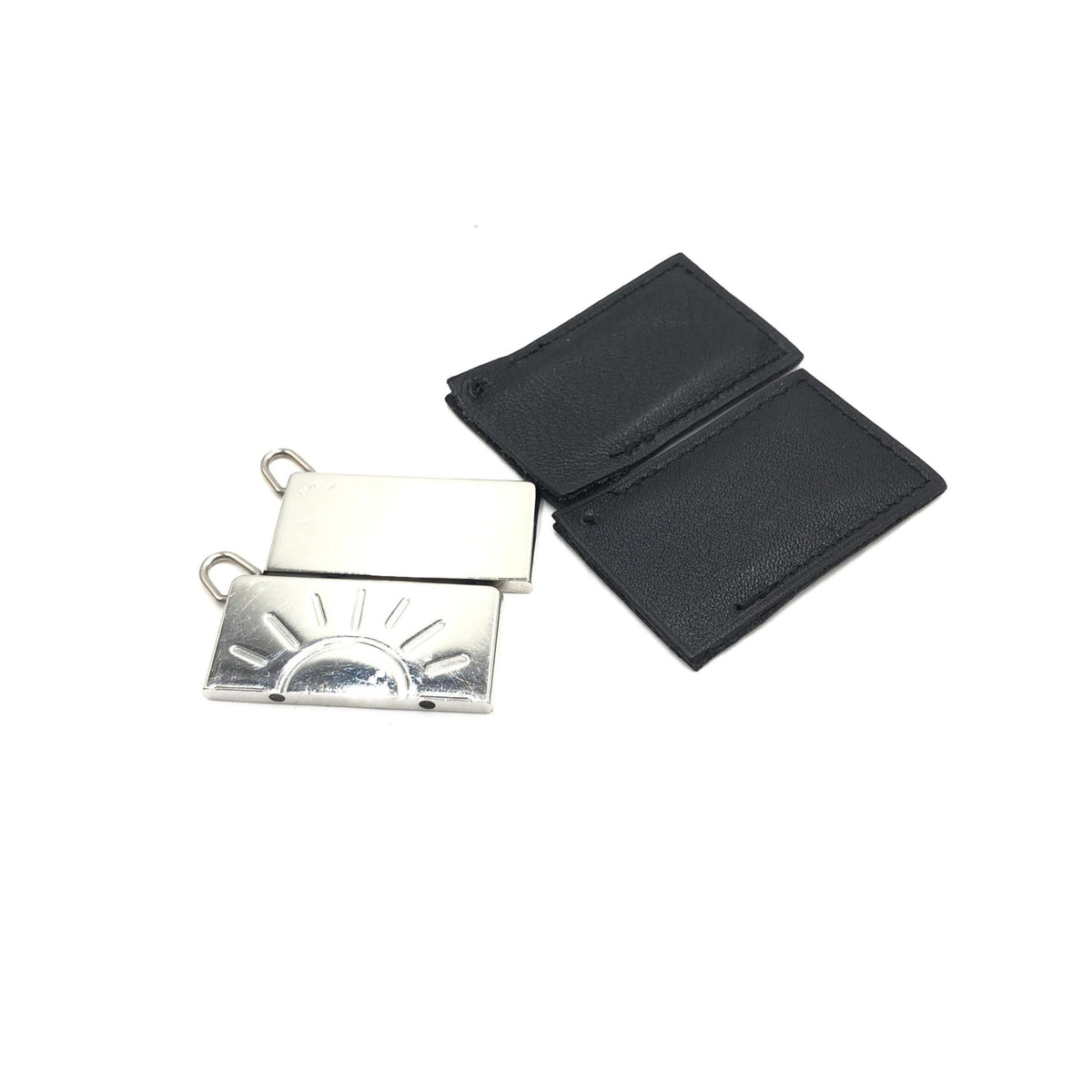 Hermès | Silver Tone Half Sun Pendant Set