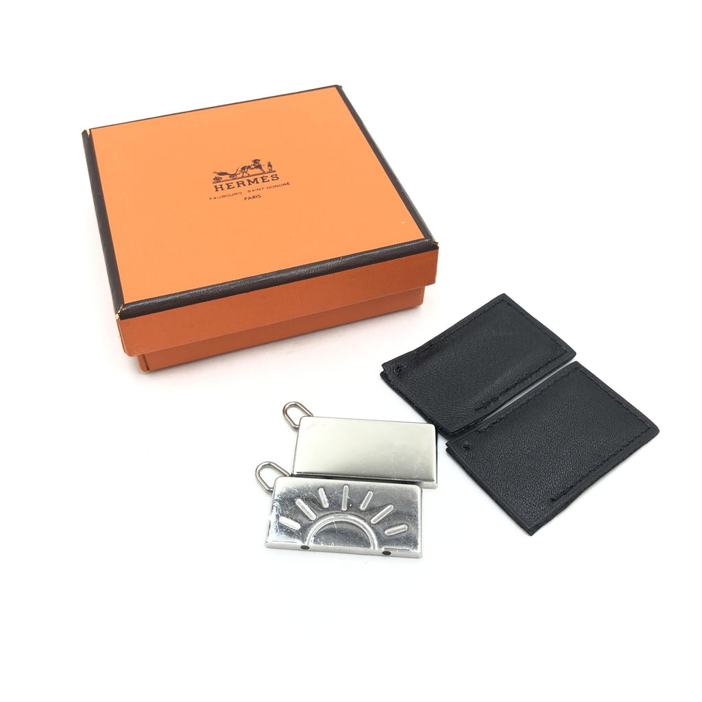 Hermès | Silver Tone Half Sun Pendant Set