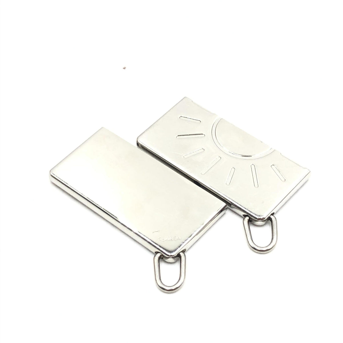 Hermès | Silver Tone Half Sun Pendant Set