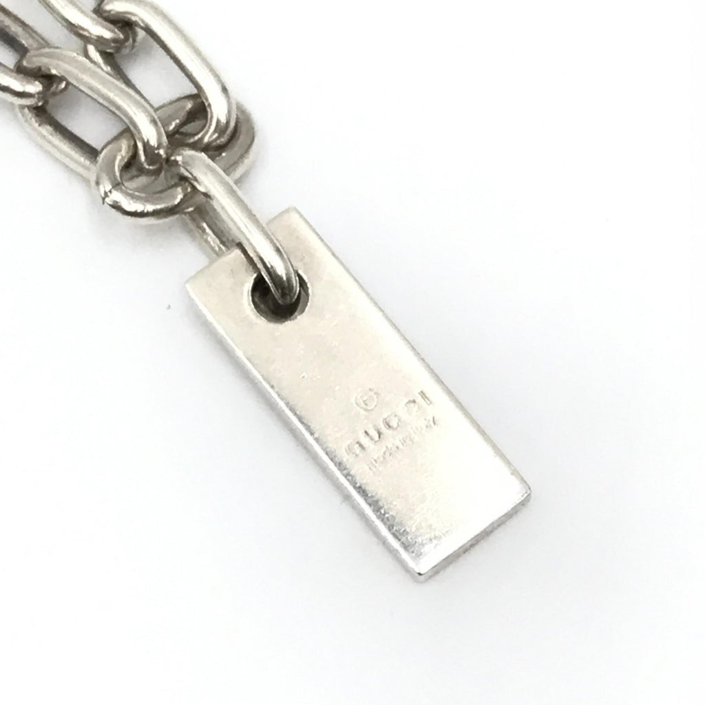 Gucci | Sterling Silver Logo Plate Chain Bracelet