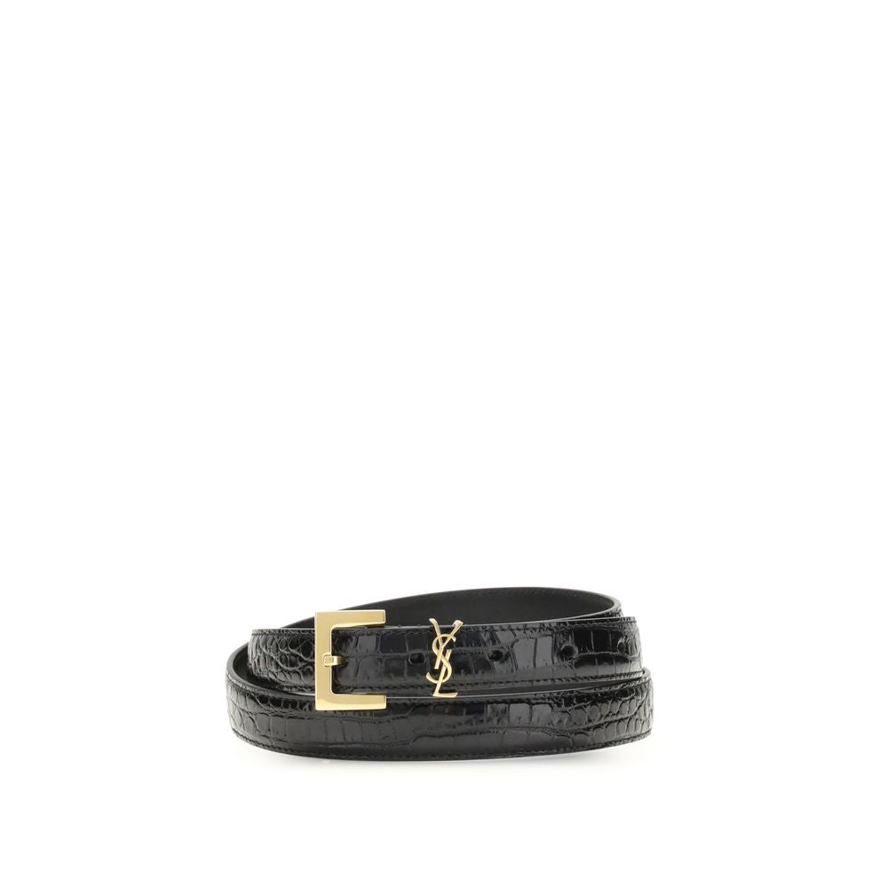 Saint Laurent | Black Calf Leather Bos Taurus Regular Belt