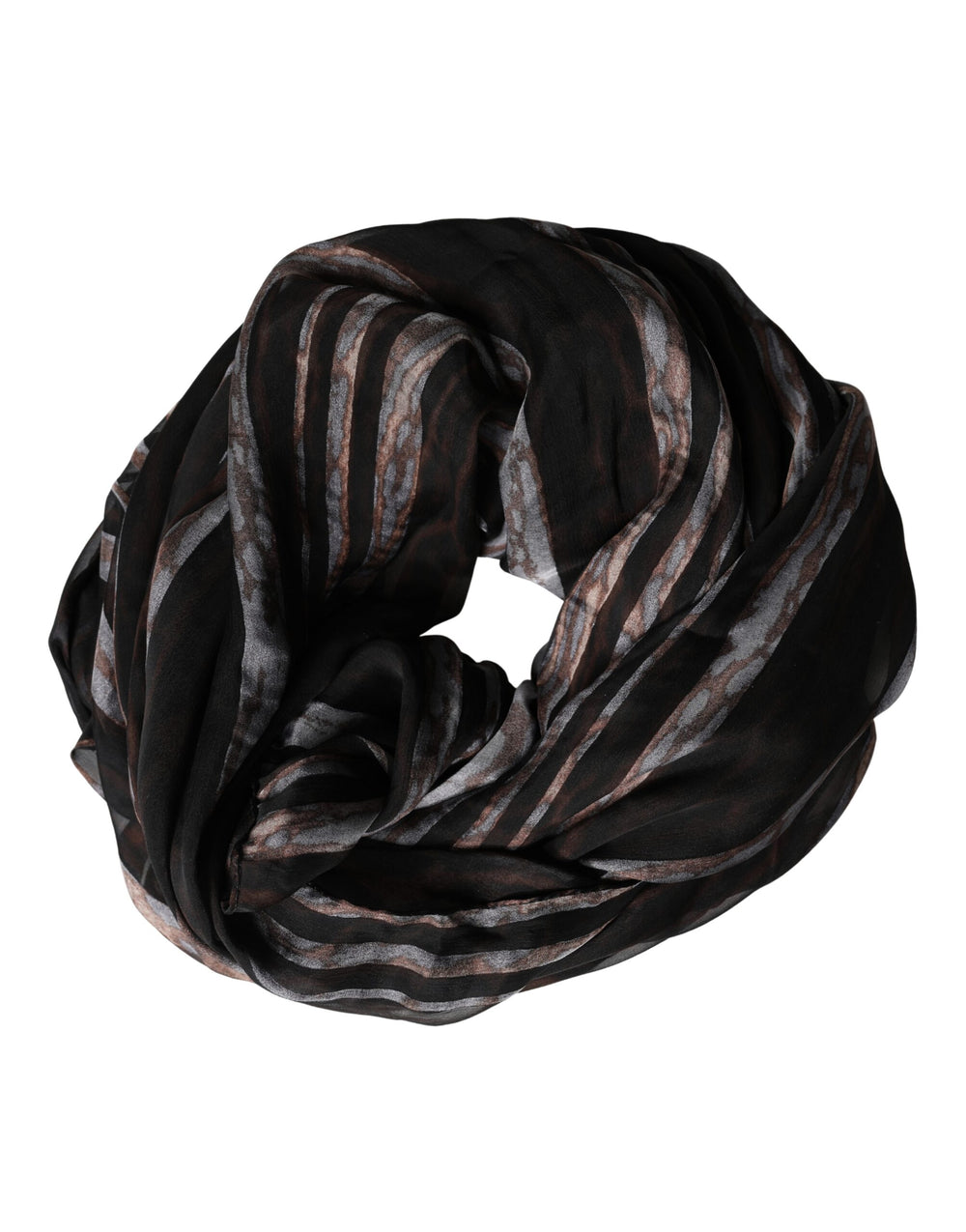 Dolce & Gabbana | Black Stripes Silk Wrap Shawl Stole 193cm x 131cm Scarf