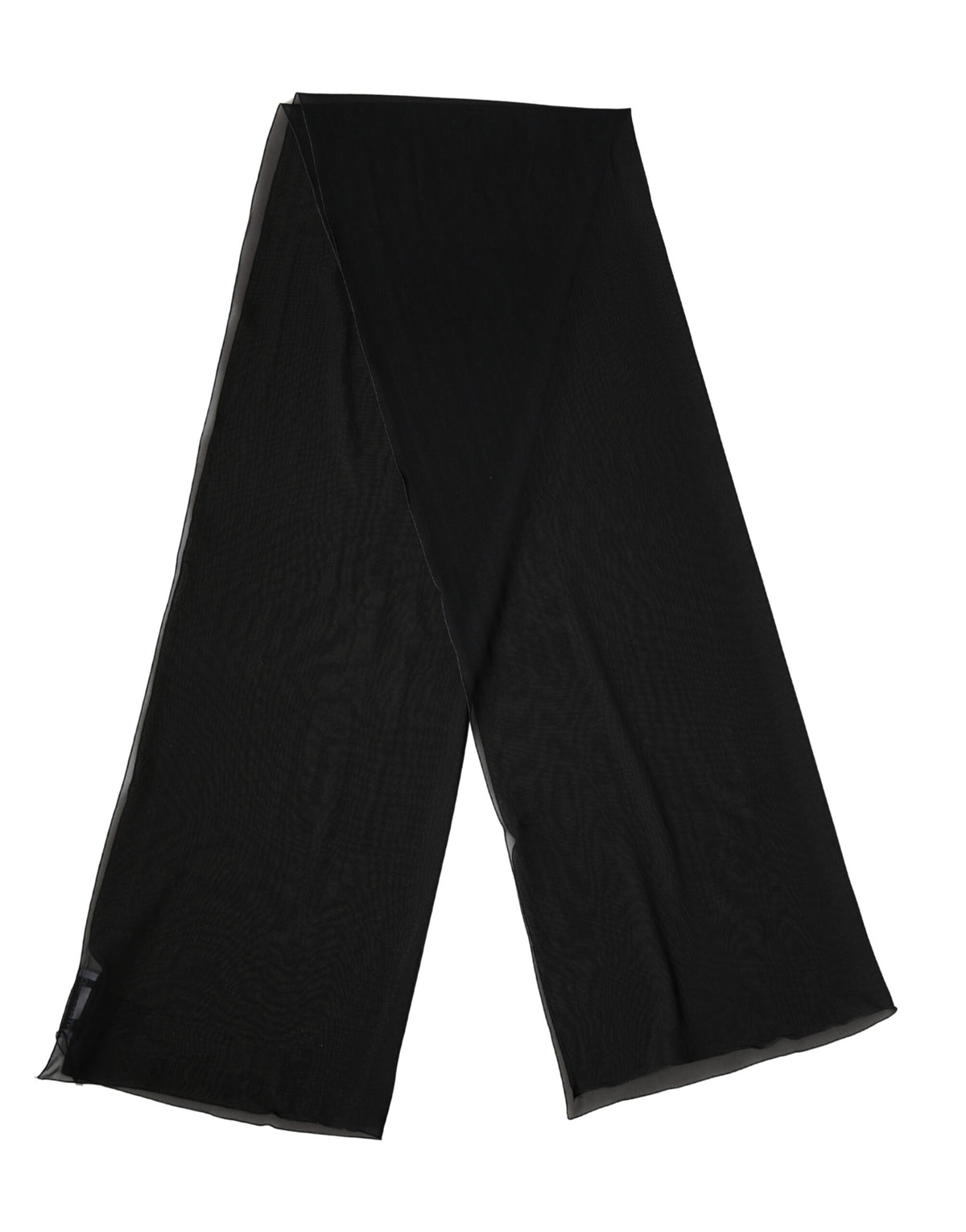 Dolce & Gabbana | Black Silk Neck Wrap Shawl Stole 200cm x 64cm  Scarf