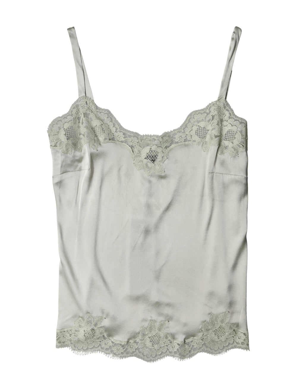 Dolce & Gabbana | Light Green Floral Lace Lingerie Top Underwear