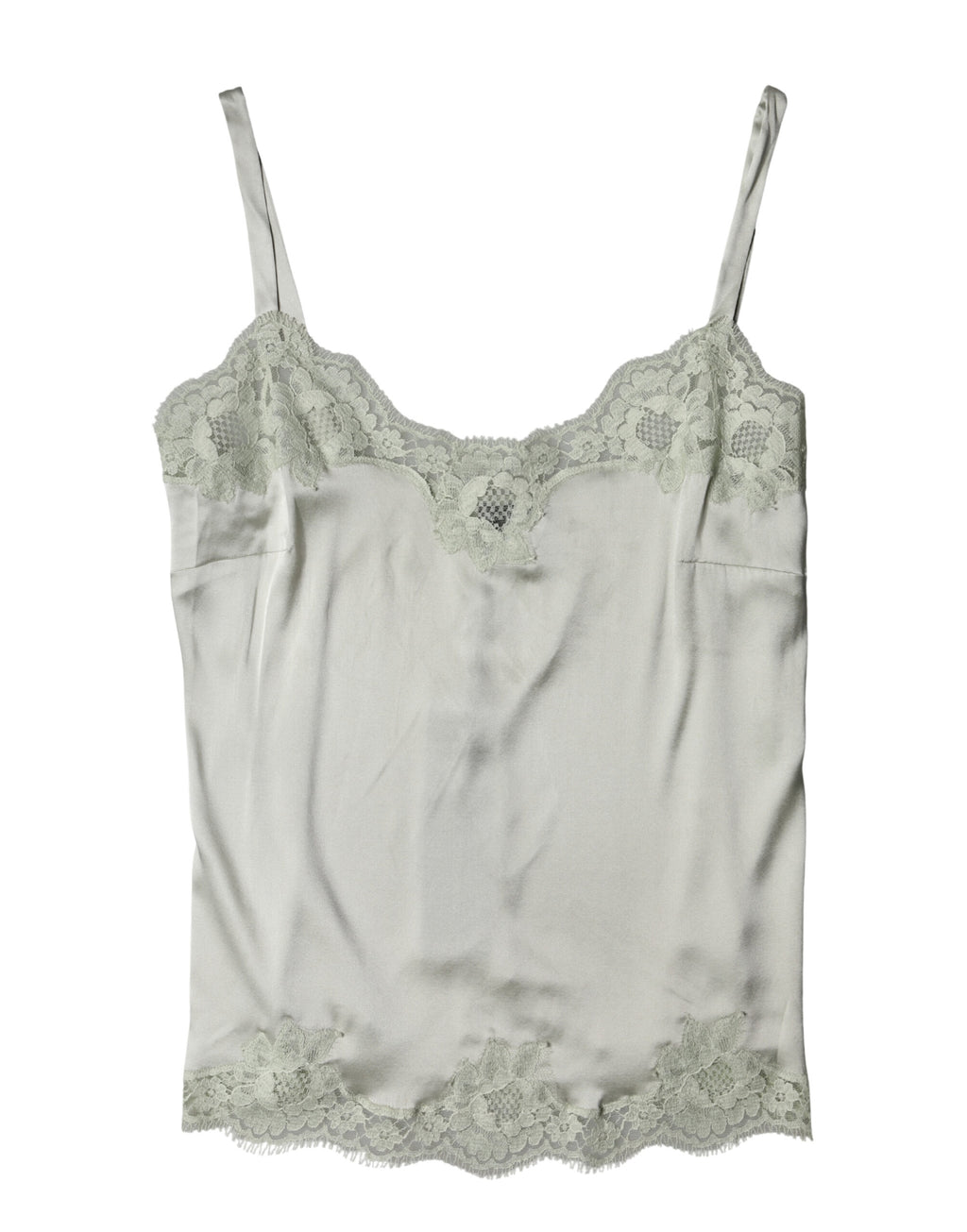 Dolce & Gabbana | Light Green Floral Lace Lingerie Top Underwear