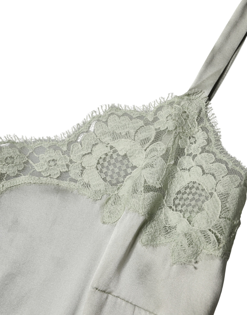 Dolce & Gabbana | Light Green Floral Lace Lingerie Top Underwear