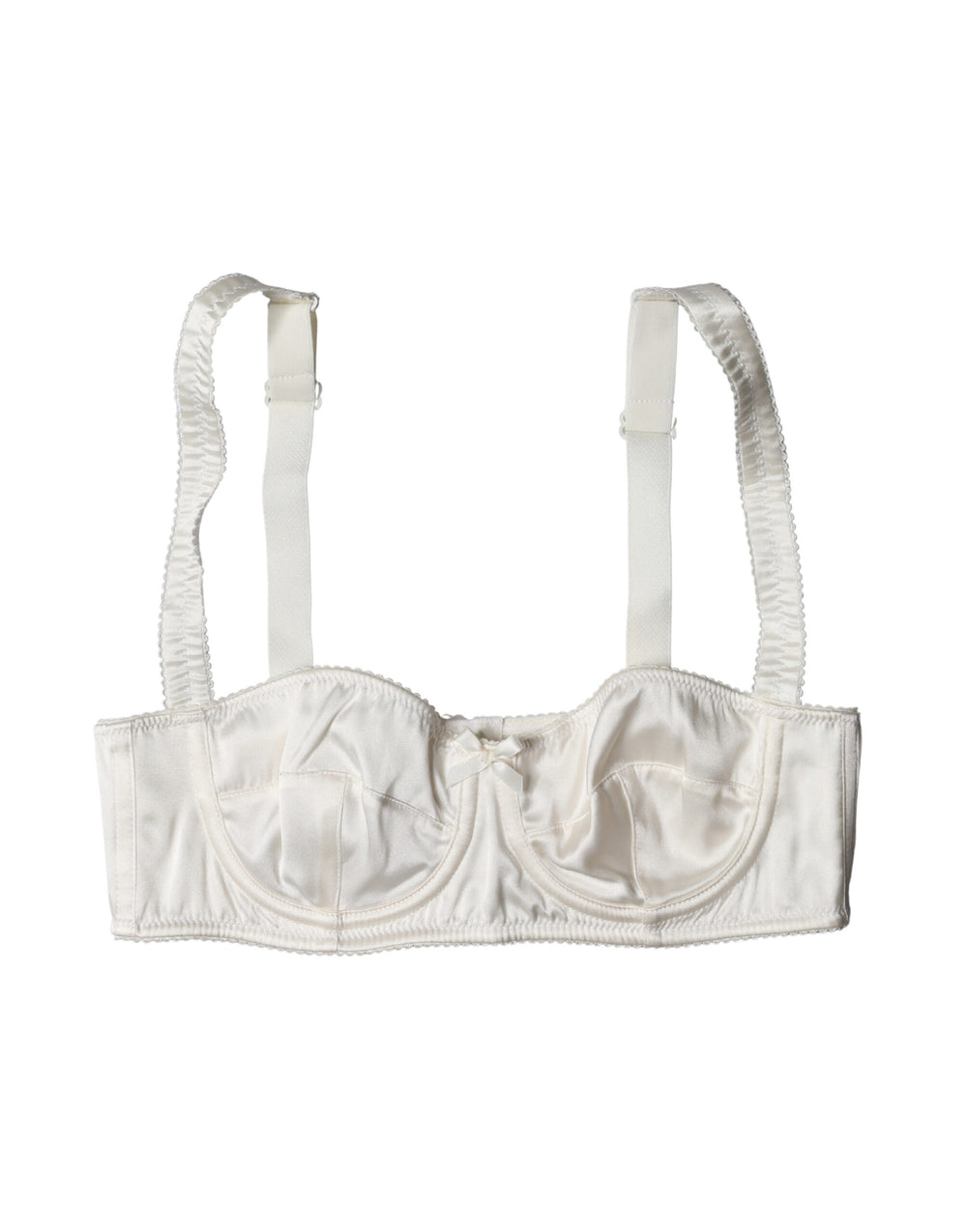 Dolce & Gabbana | White Silk Satin Underwire Bra Semi Pad Underwear