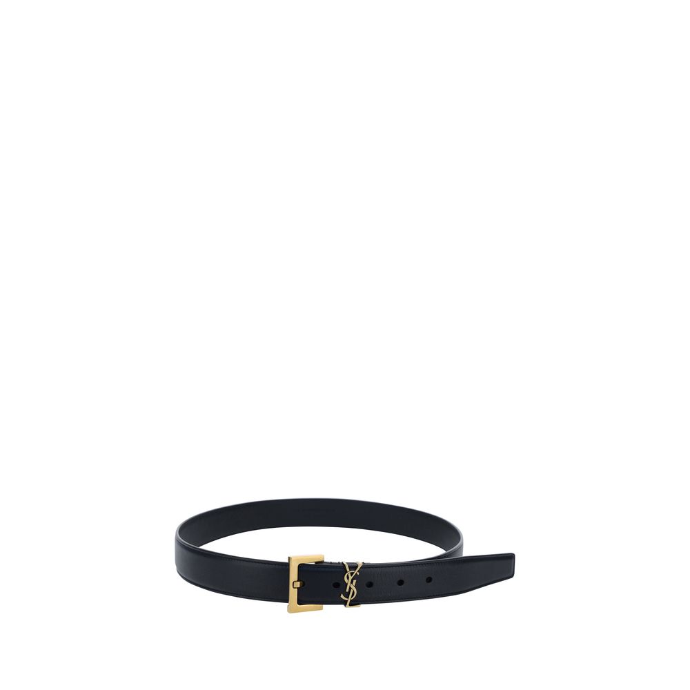 Saint Laurent | Black Calf Leather Bos Taurus Regular Belt