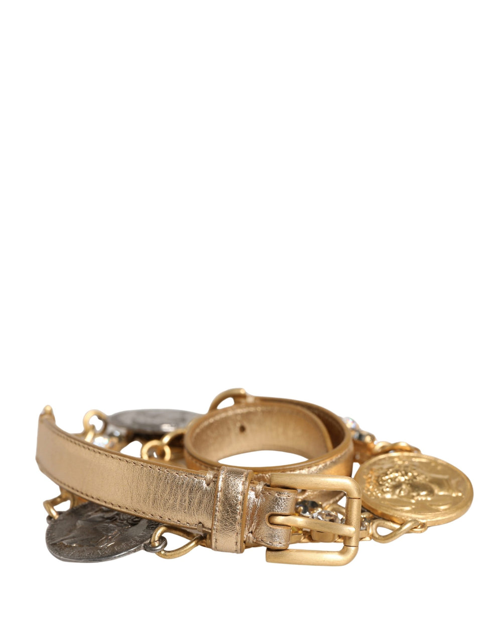 Dolce & Gabbana | Gold Brass Chain Coin Embellished Metal Buckle Belt