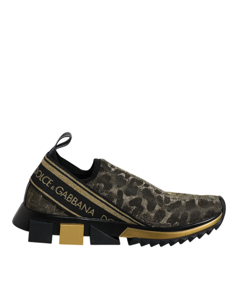 Dolce & Gabbana | Gold Glitter Leopard Sorrento Sneakers Shoes
