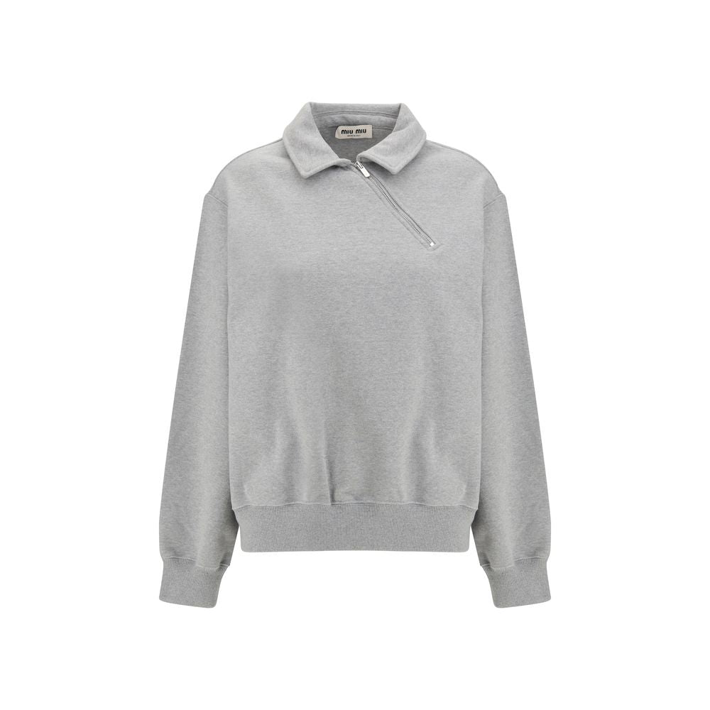Miu Miu | Gray Cotton Sweatshirt