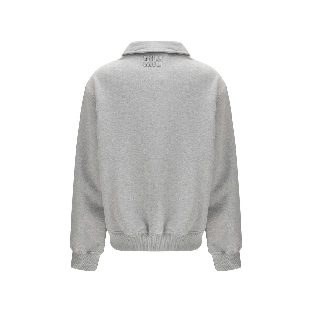Miu Miu | Gray Cotton Sweatshirt