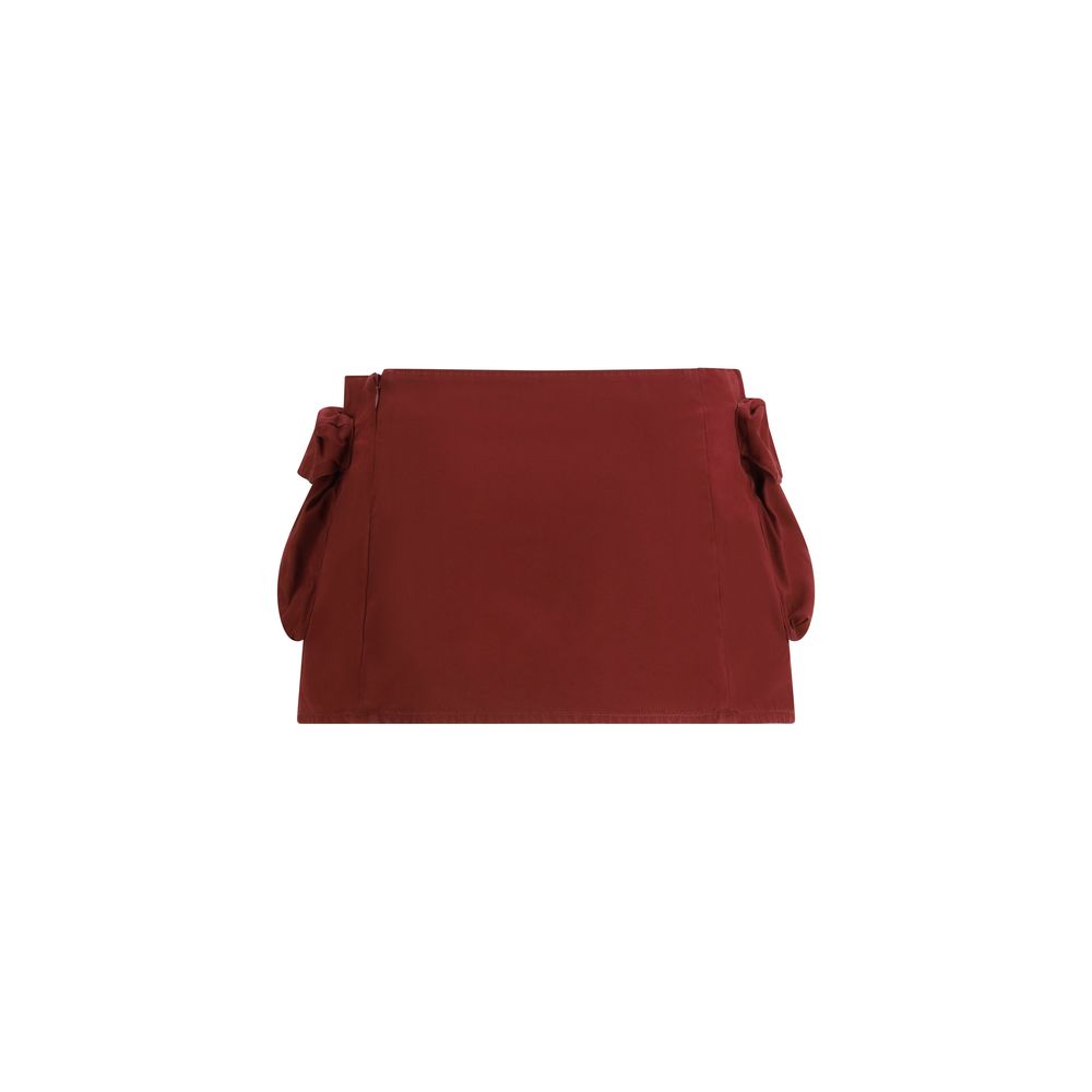 Miu Miu | Bordeaux Cotton Mini Skirt