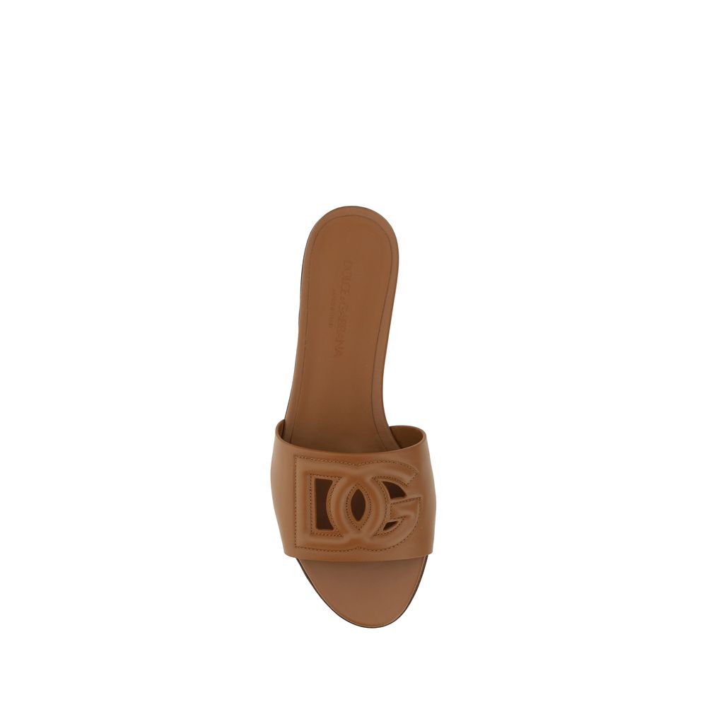 Dolce & Gabbana | Brown Calf Leather Bos Taurus Flat Sandals
