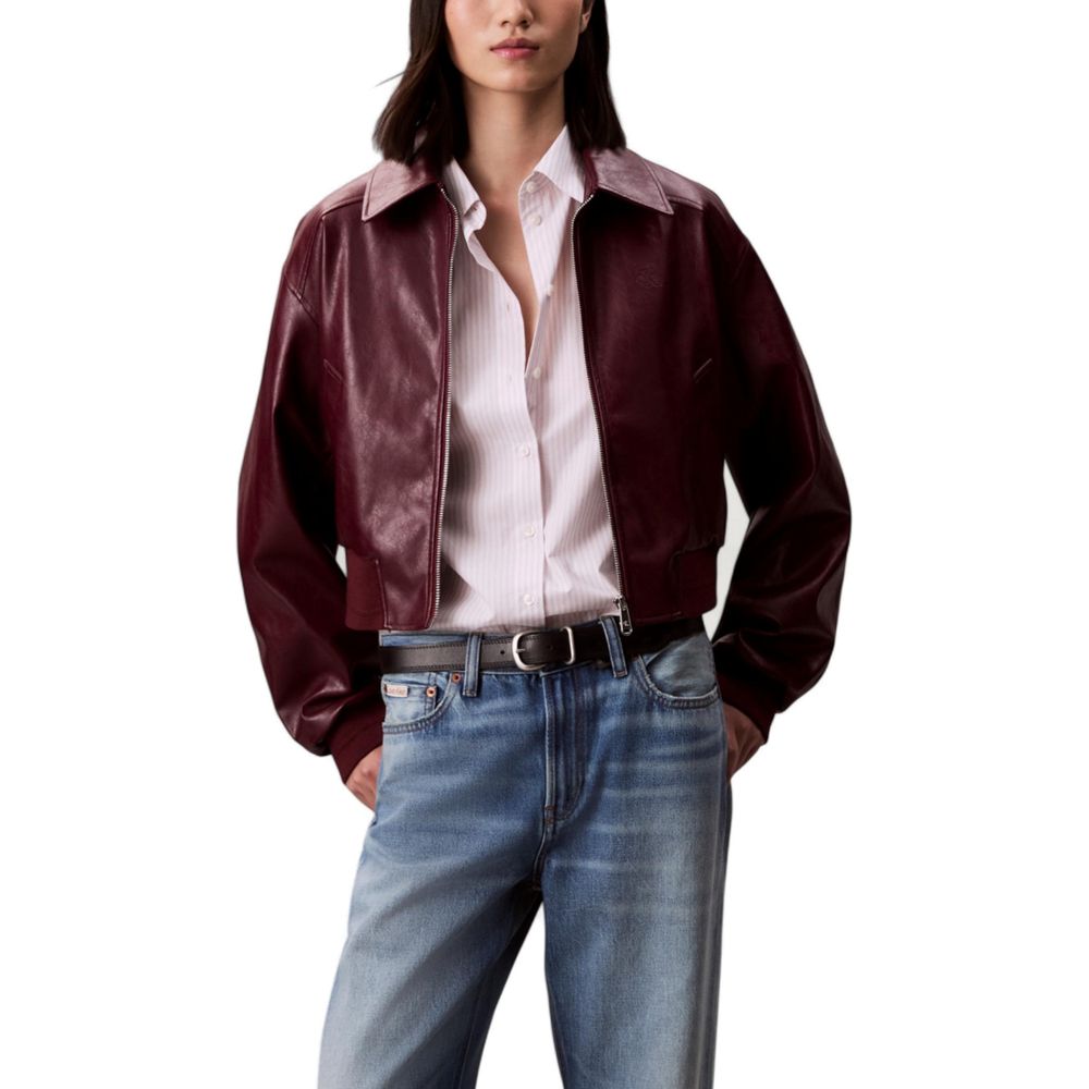 Calvin Klein Jeans | Bordeaux Polyethylene Leather Jacket