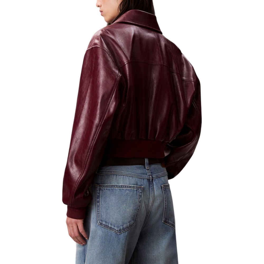 Calvin Klein Jeans | Bordeaux Polyethylene Leather Jacket