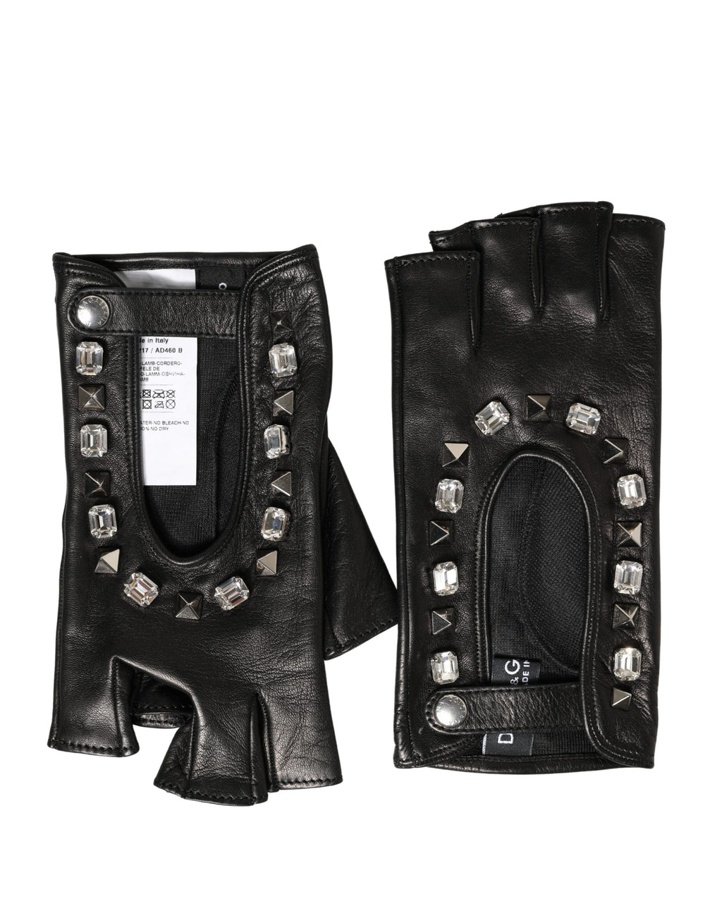 Dolce & Gabbana | Women Black Embellished Wrist Length Mitten Gloves