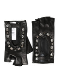 Dolce & Gabbana | Women Black Embellished Wrist Length Mitten Gloves