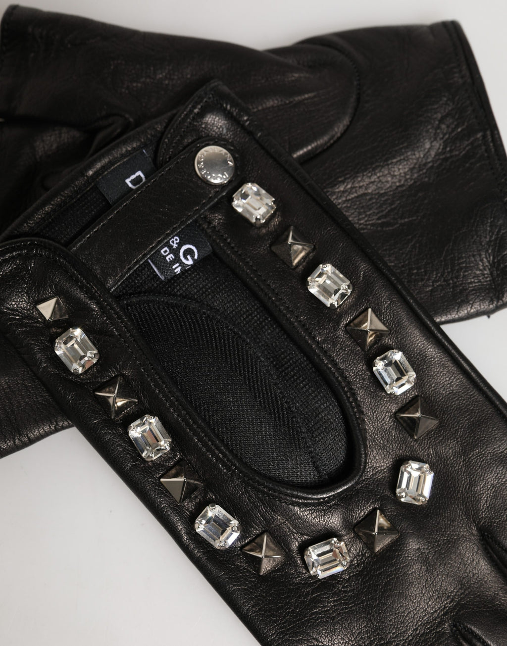 Dolce & Gabbana | Women Black Embellished Wrist Length Mitten Gloves