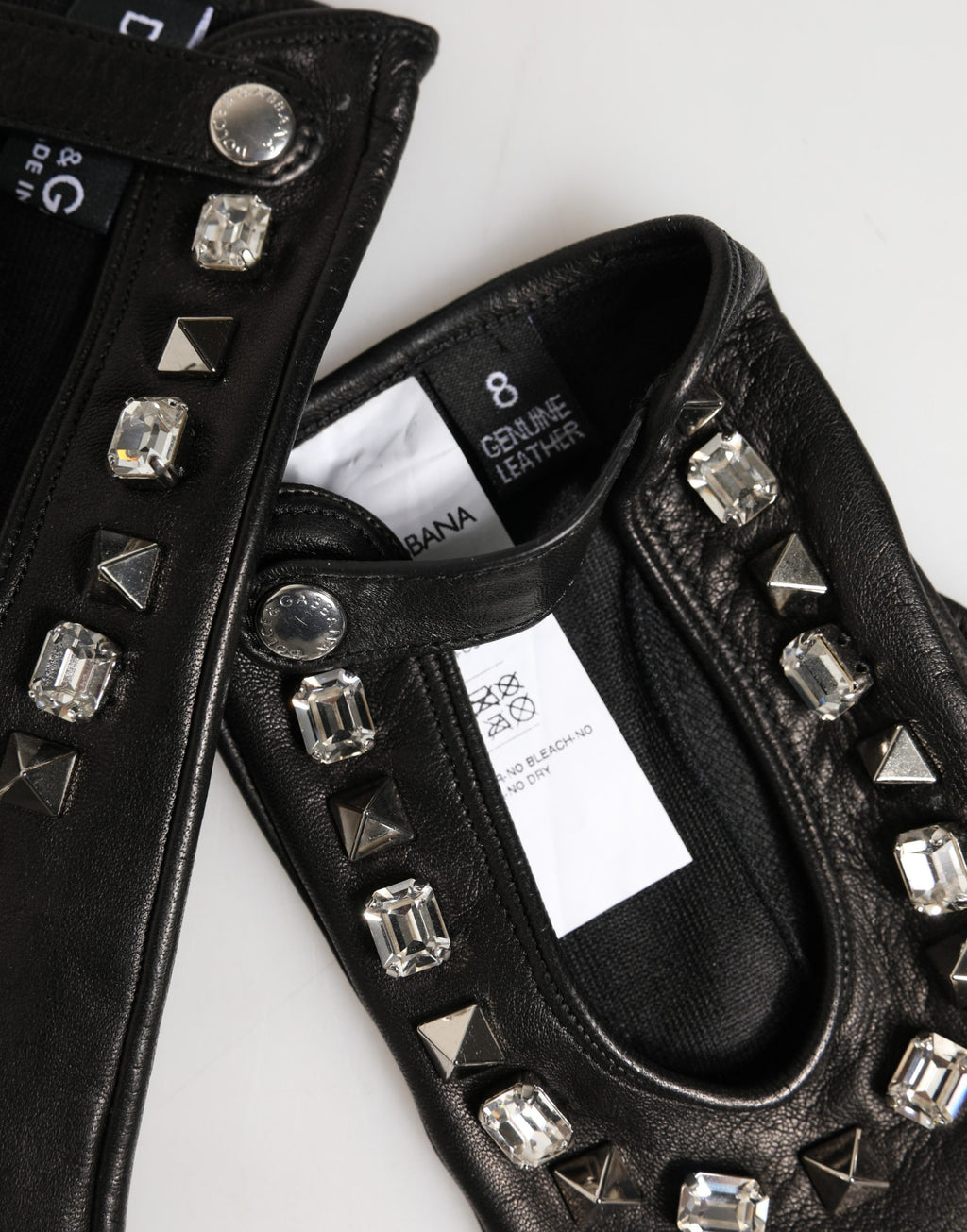 Dolce & Gabbana | Women Black Embellished Wrist Length Mitten Gloves