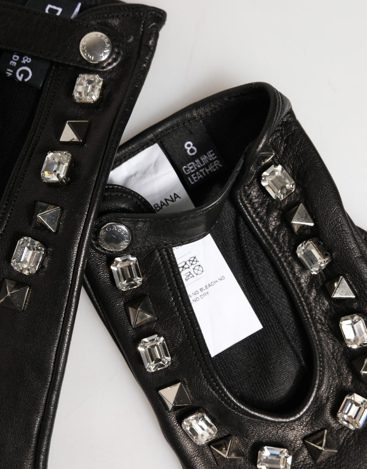 Dolce & Gabbana | Women Black Embellished Wrist Length Mitten Gloves