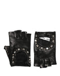 Dolce & Gabbana | Black Embellished Wrist Length Mitten Women Gloves