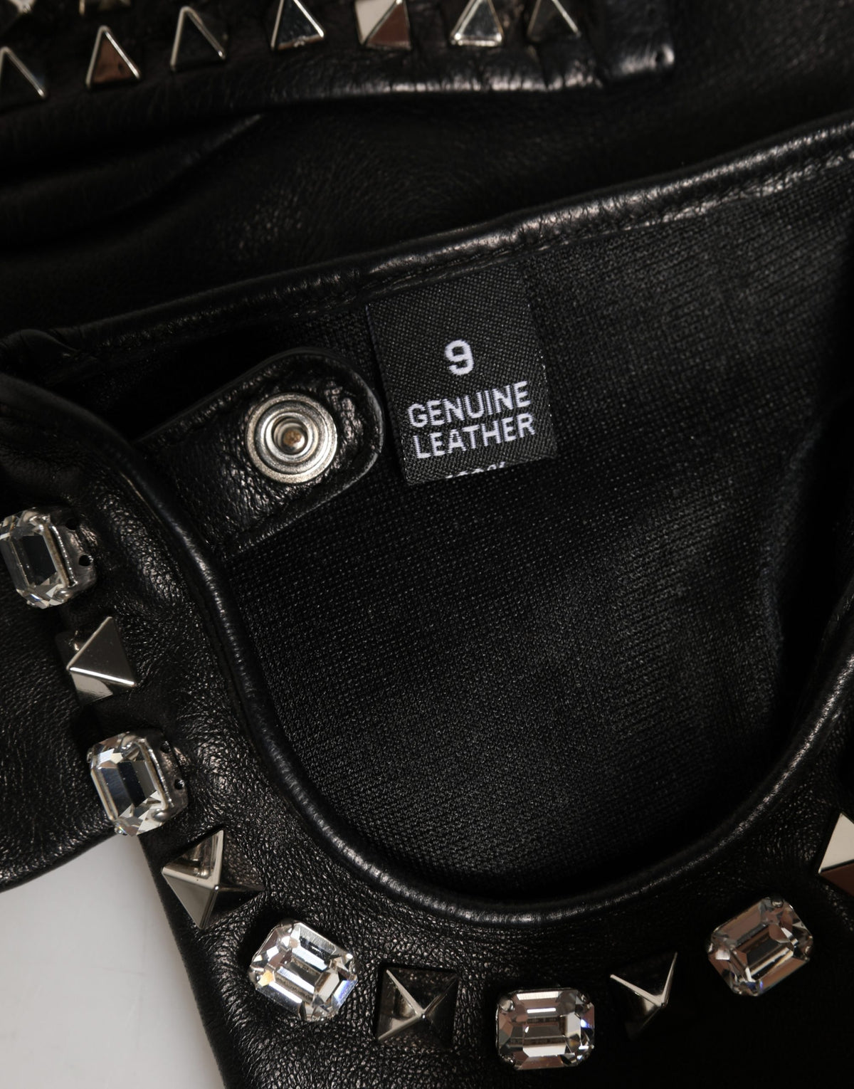 Dolce & Gabbana | Black Embellished Wrist Length Mitten Women Gloves