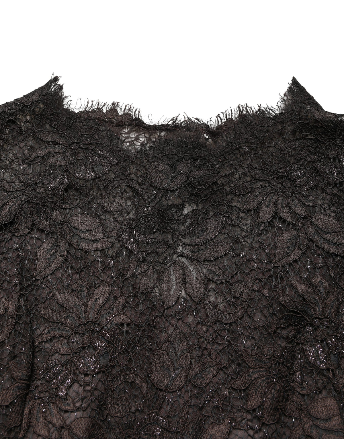 Dolce & Gabbana | Black Floral Lace Sheath Long Maxi Dress
