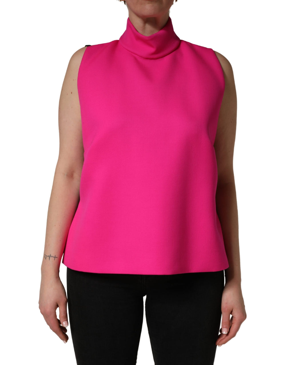 Dolce & Gabbana | Hot Pink Wool Backless Sleeveless Tank Top