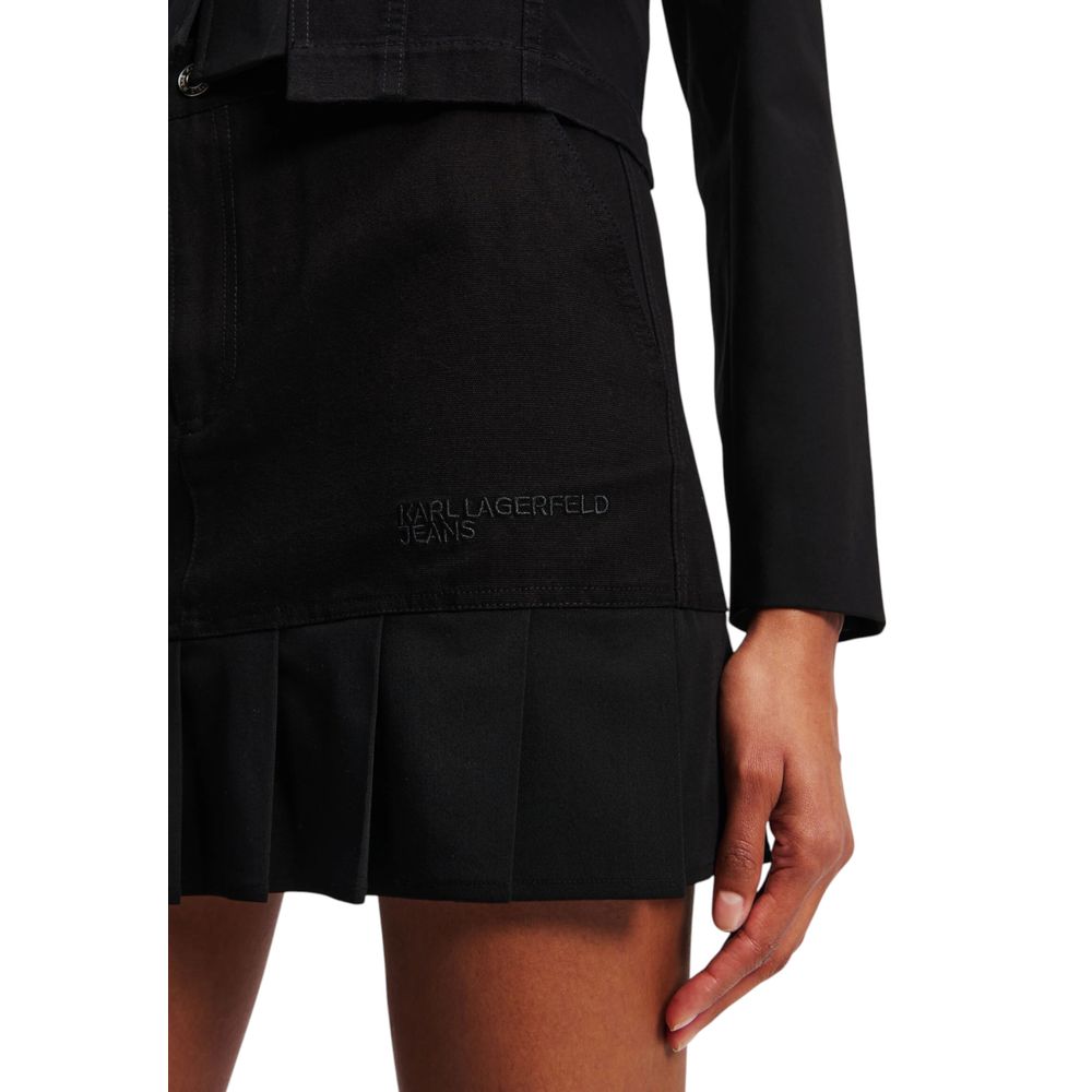 Karl Lagerfeld | Black Cotton Mini Skirt