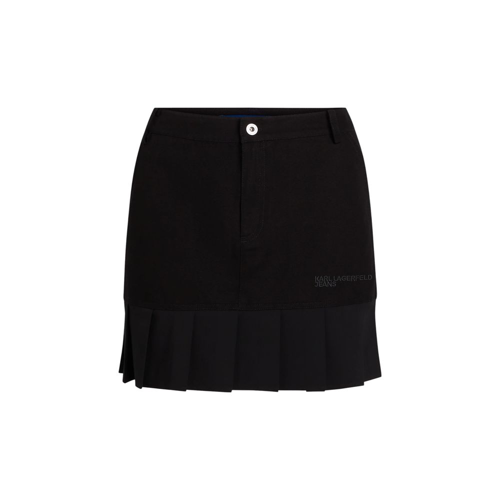 Karl Lagerfeld | Black Cotton Mini Skirt