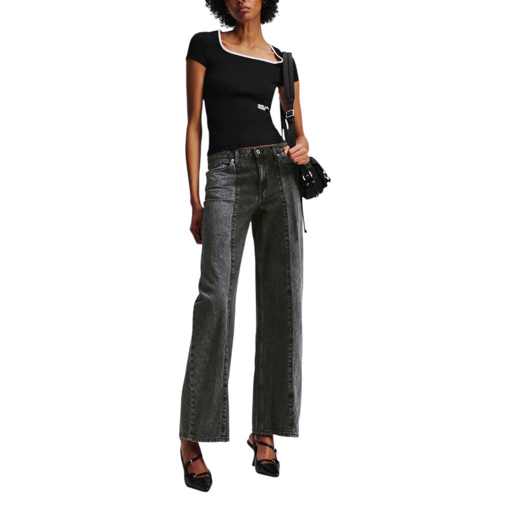 Karl Lagerfeld | Black Cotton Relaxed Fit Jeans
